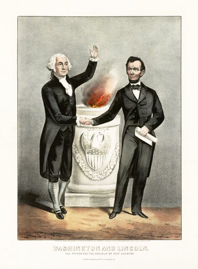 Washington og Lincoln Faderen og vort lands frelser, pub. 1865 af American School